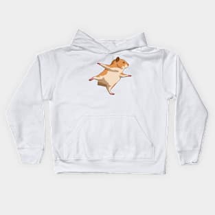 Hamster at Yoga Stretching Legs Kids Hoodie